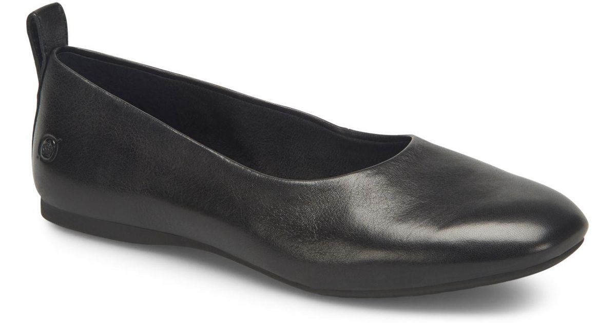 Born Leather Beca Comfort Flats in Black - Lyst