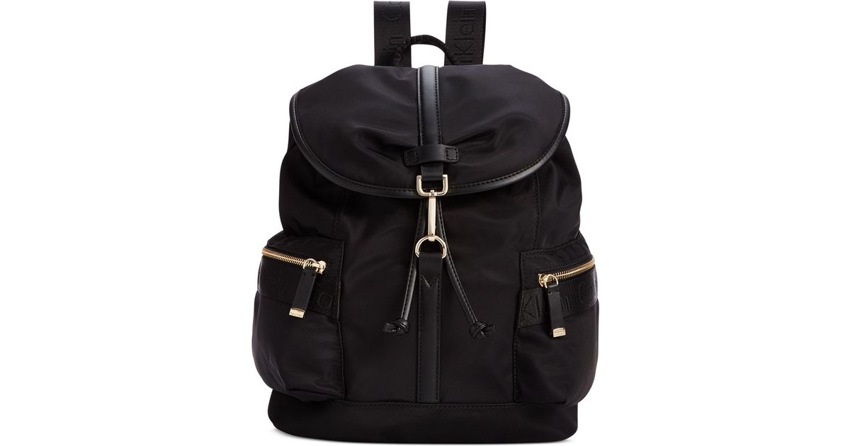 CALVIN KLEIN 205W39NYC Talia Dressy Nylon Backpack in Black | Lyst