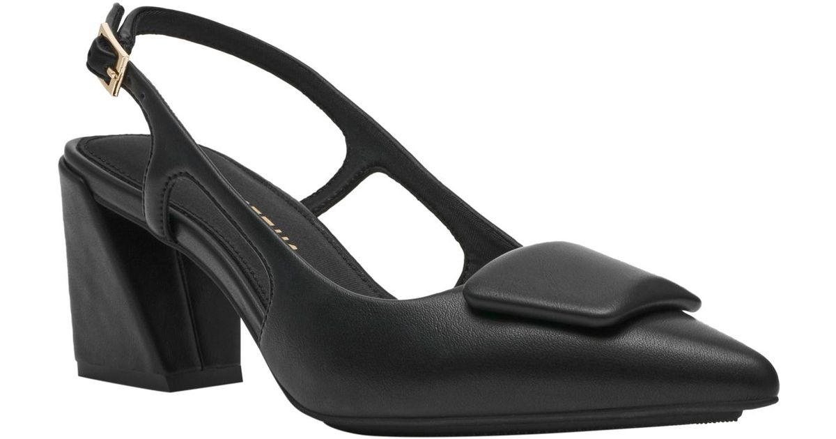 Anne Klein Renetta Slingback Block Heel Pumps in Black | Lyst