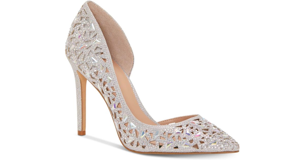 silver shoes heels macy's