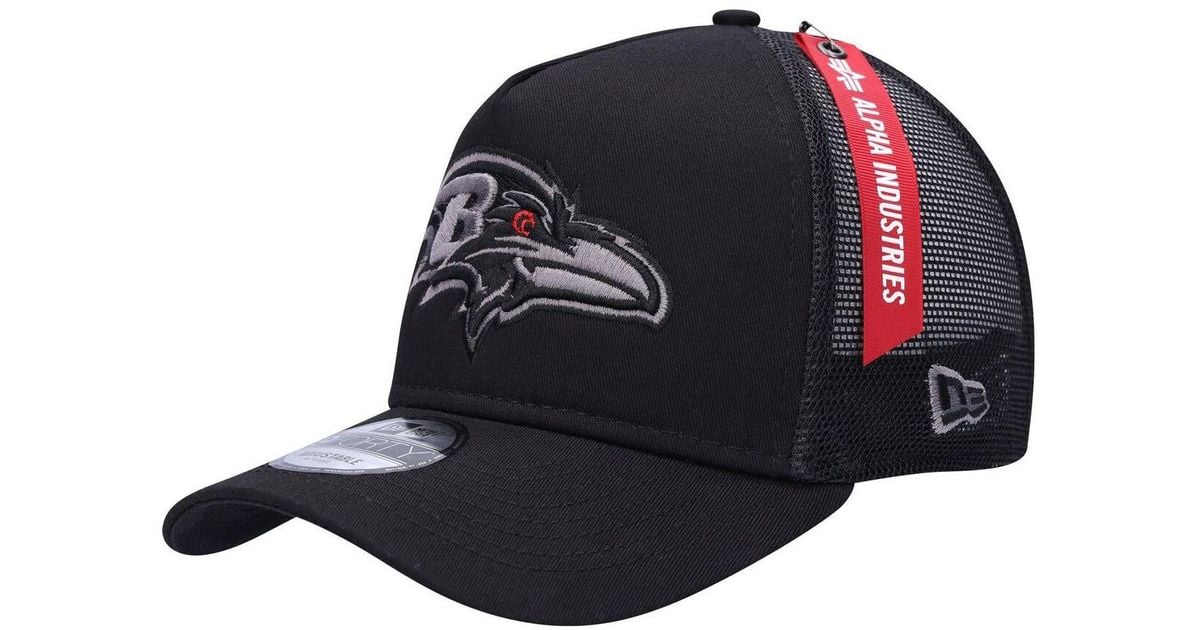 KTZ X Alpha Industries Black Baltimore Ravens A-frame 9forty Trucker  Snapback Hat in Blue for Men | Lyst | Trucker Caps