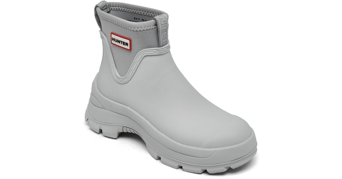 HUNTER Eloise Waterproof Casual Booties From Finish Line in Gray Lyst