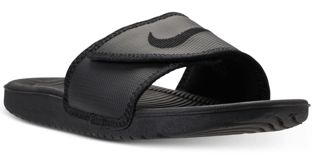 nike men's adjustable slides black