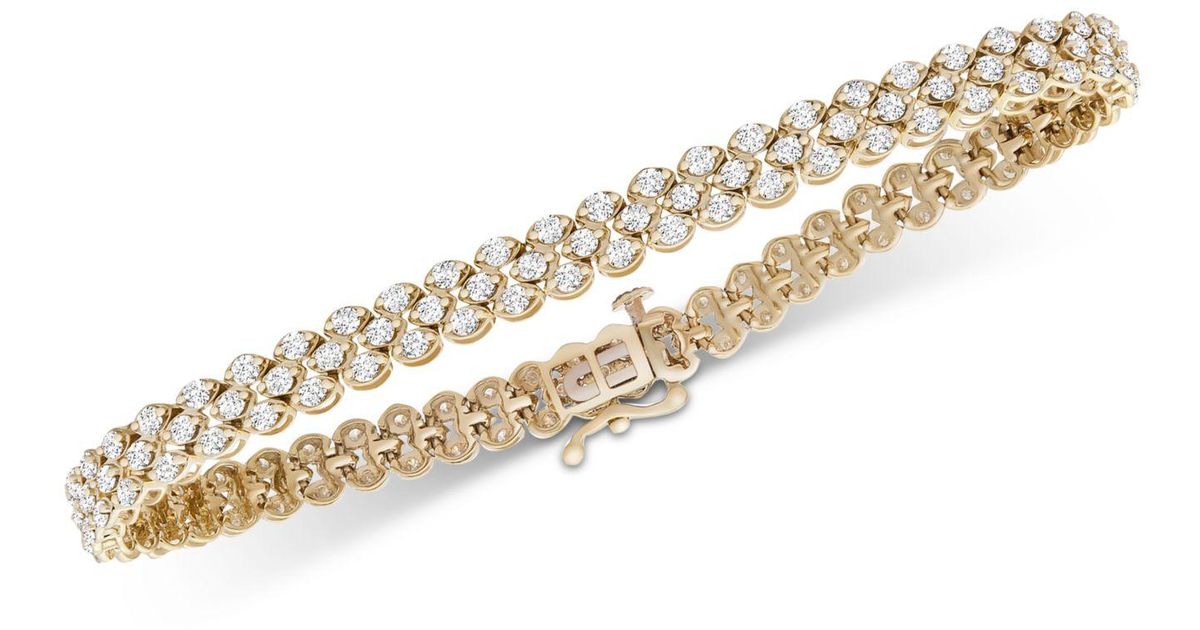 Macy's Diamond Threerow Bracelet (4 Ct. T.w.) In 14k White Gold (also