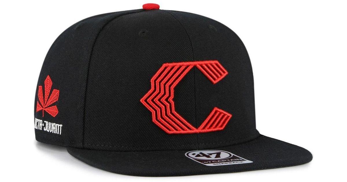 47 Brand Black Cincinnati Reds 2023 City Connect Captain Snapback Hat