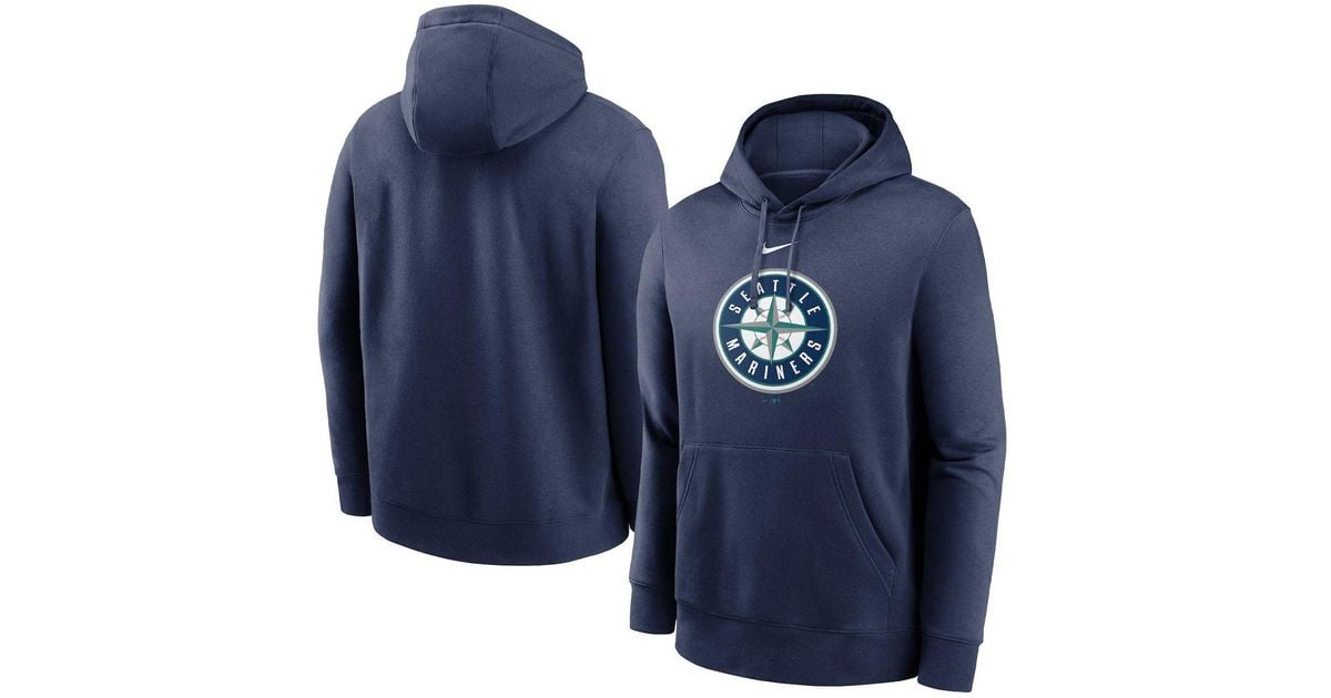 Nike Navy Seattle Mariners Alternate Logo Club Pullover Hoodie in Blue
