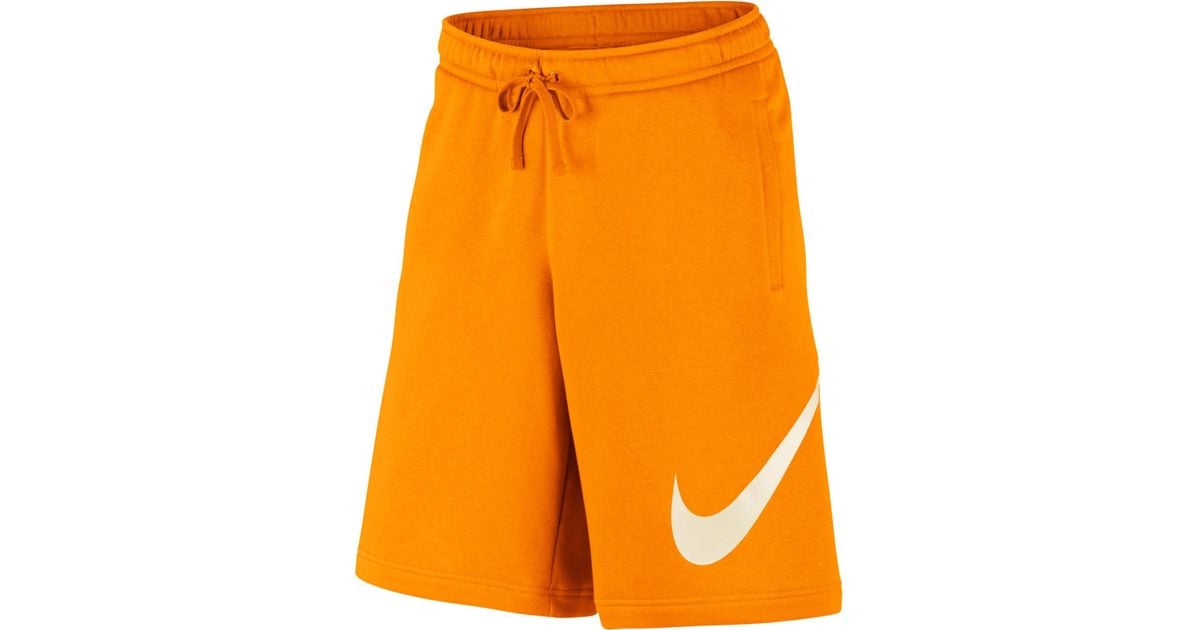 Nike Club Fleece Sweat Shorts in Orange for Men | Lyst