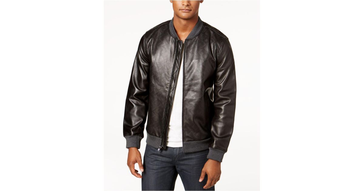 alfani genuine leather jacket