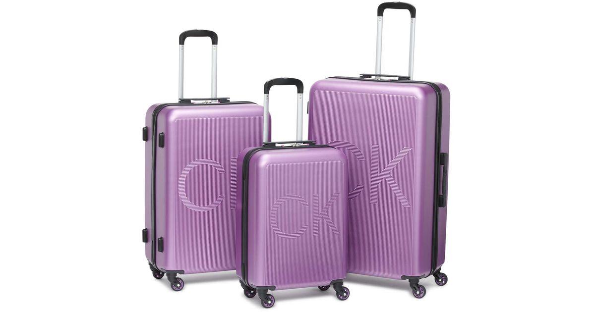 Calvin Klein Vision Suitcase Set in Purple Lyst