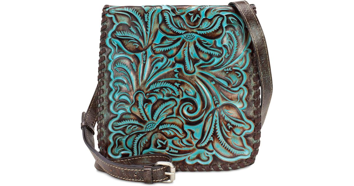 Patricia Nash Granada Turquoise Tooled Leather Crossbody Lyst