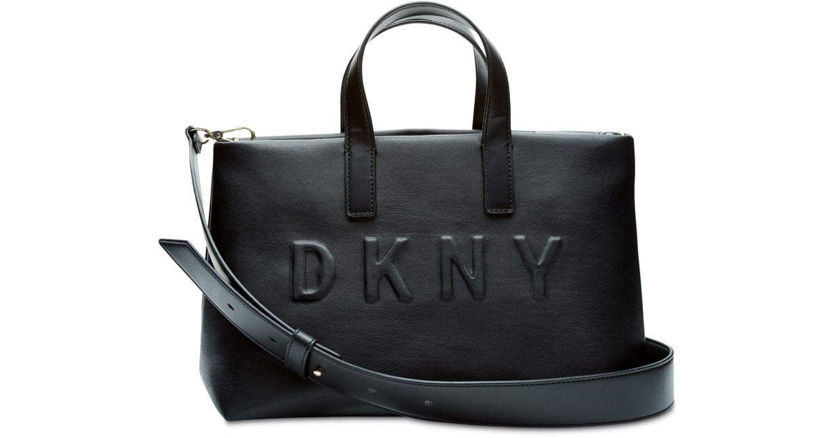 DKNY Synthetic Tilly Topzip Medium Tote in Black/Gold (Black) Lyst