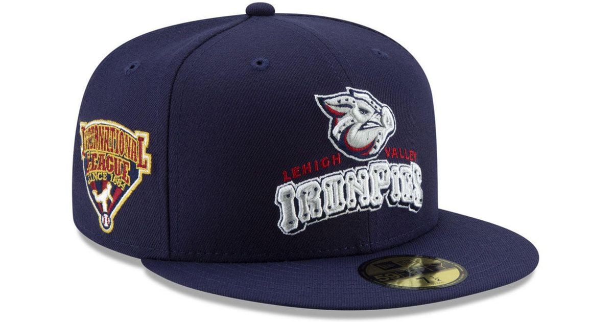 KTZ Wool Lehigh Valley Ironpigs League Patch 59fifty-fitted Cap in Blue for Men - Lyst