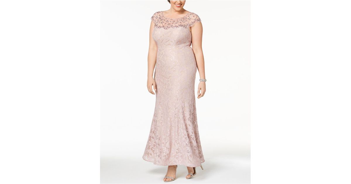 xscape plus size beaded gown