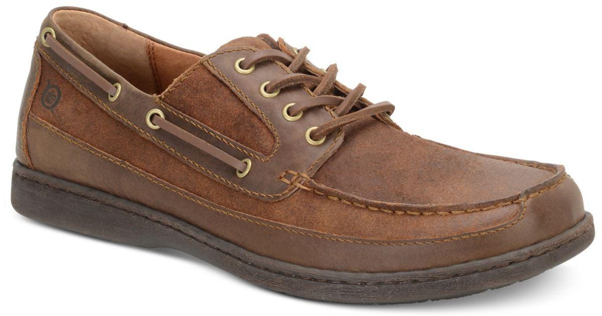 Born Leather Men's Harwich 4-eye Canoe Moc-toe Boat Shoes in Brown for ...