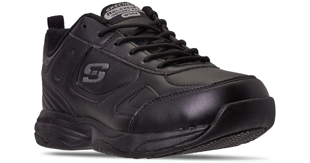 Skechers Leather Work Relaxed Fit Dighton Slip-resistant Casual Work ...