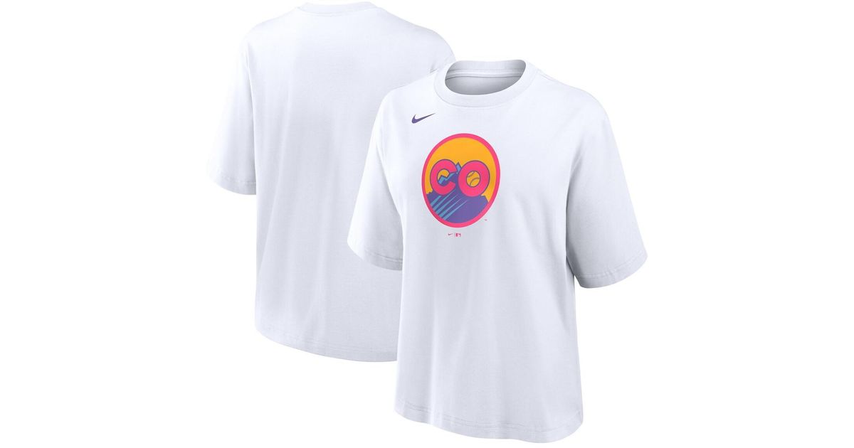 Nike Colorado Rockies 2025 City Connect Logo Boxy T-shirt in White | Lyst