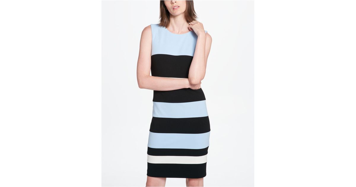 tommy hilfiger striped scuba sheath dress