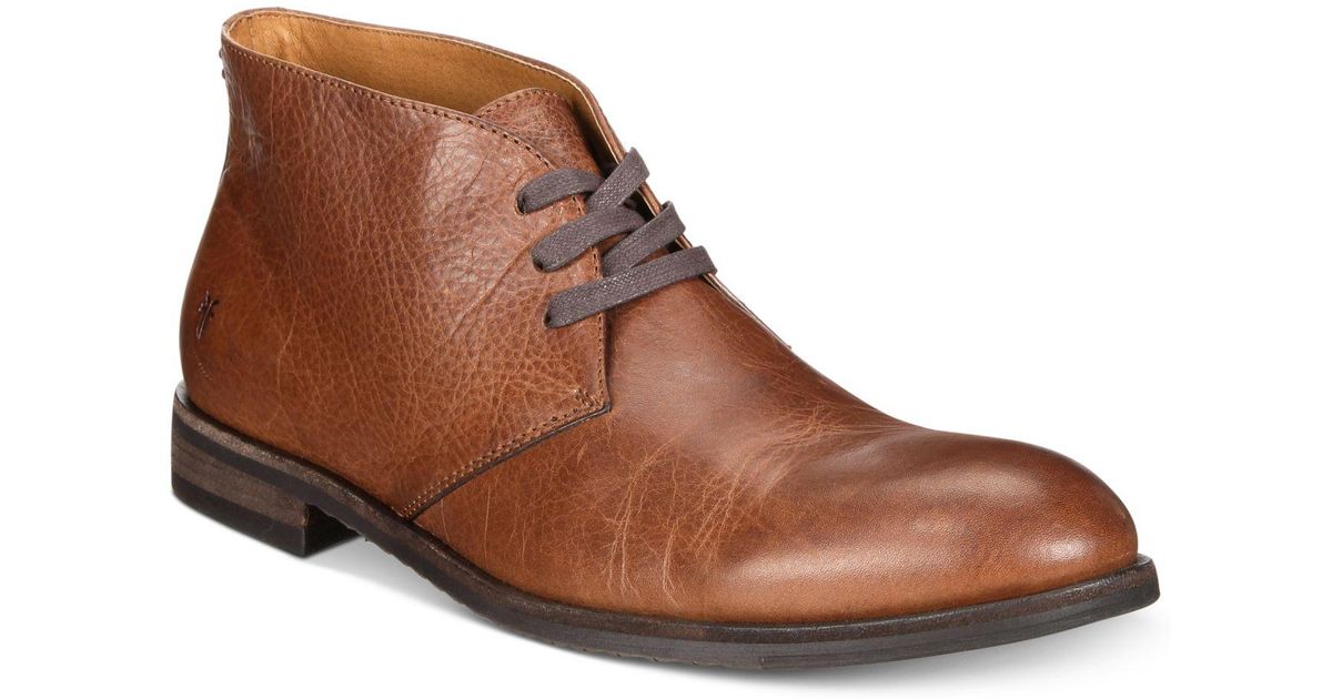 Frye Leather Scott Chukka Boots, Created For Macy's in Cognac (Brown) for  Men - Lyst