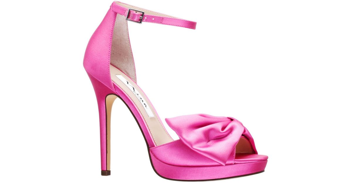 Nina Flosie Peep-toe Bow Evening Pumps in Pink | Lyst