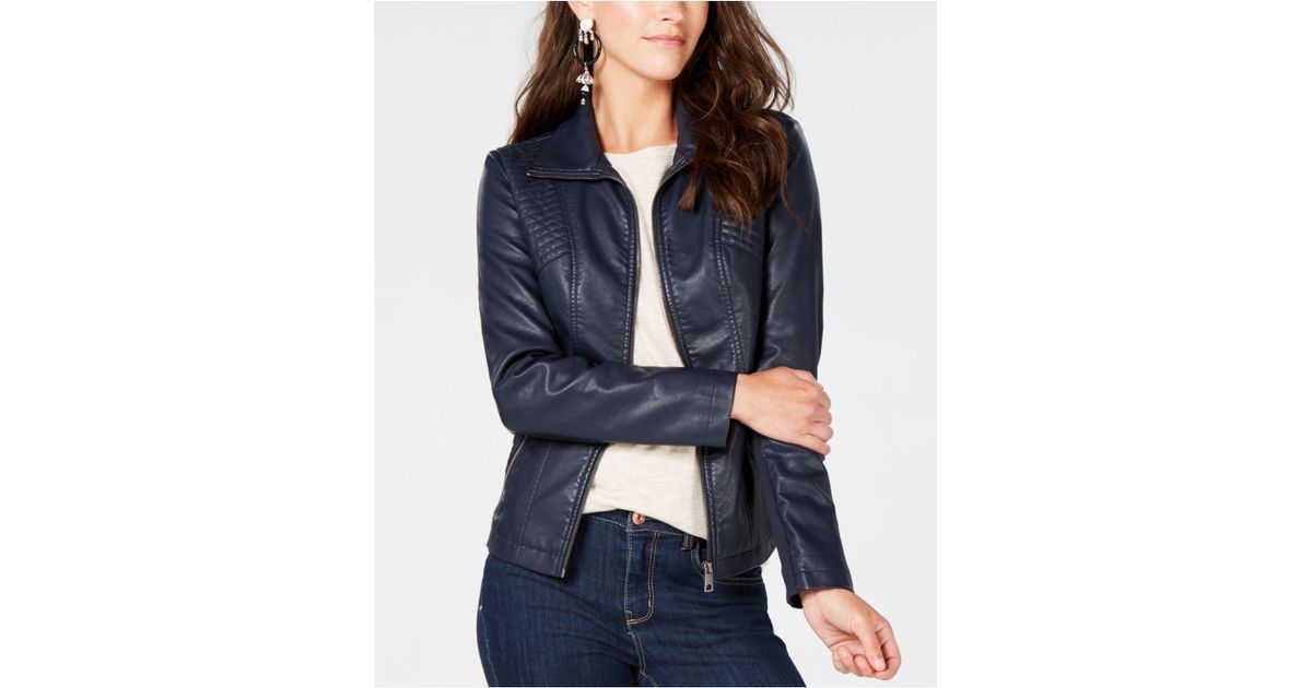 style and co faux leather moto jacket