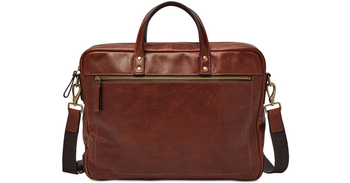 Fossil Men's Defender Leather Briefcase for Men Save 10 Lyst