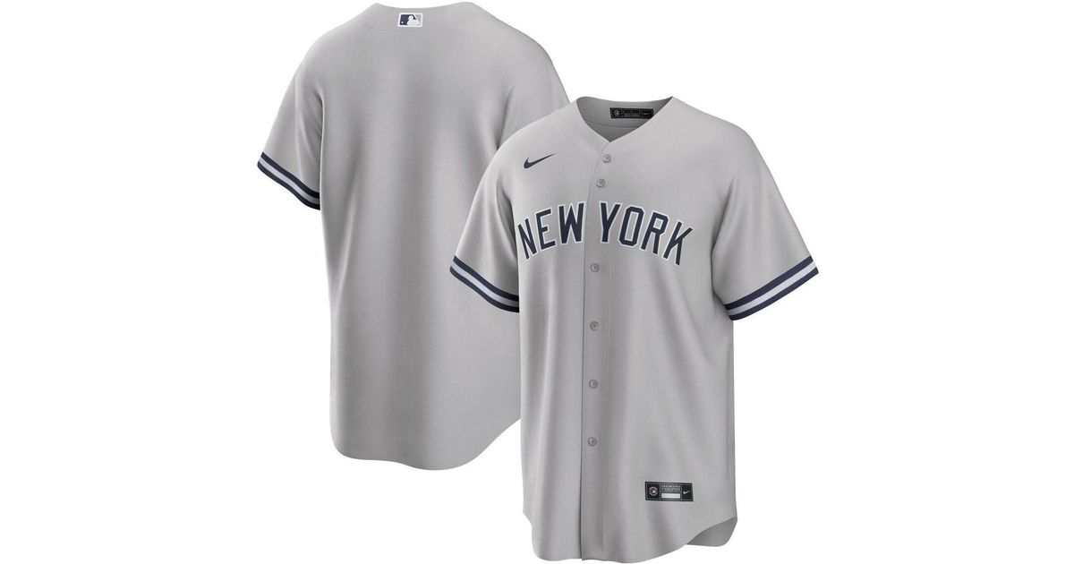 Nike Synthetic Gray New York Yankees Road Replica Team Jersey for Men