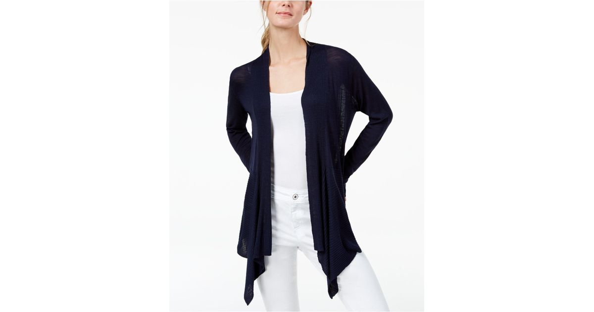 ribbed open front cardigan