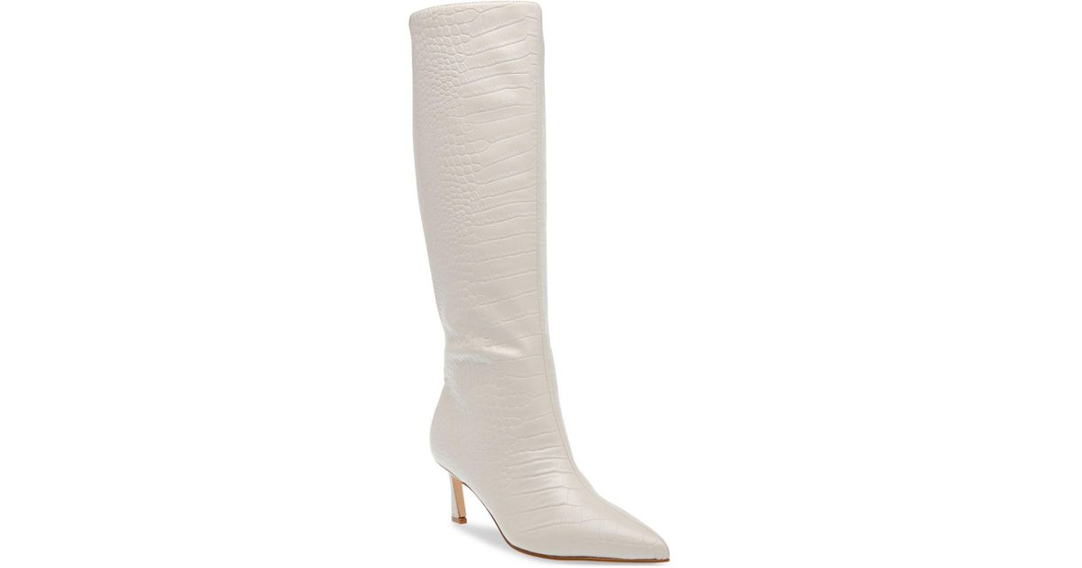 Steve Madden Lavan Kitten-heel Dress Boots in White | Lyst
