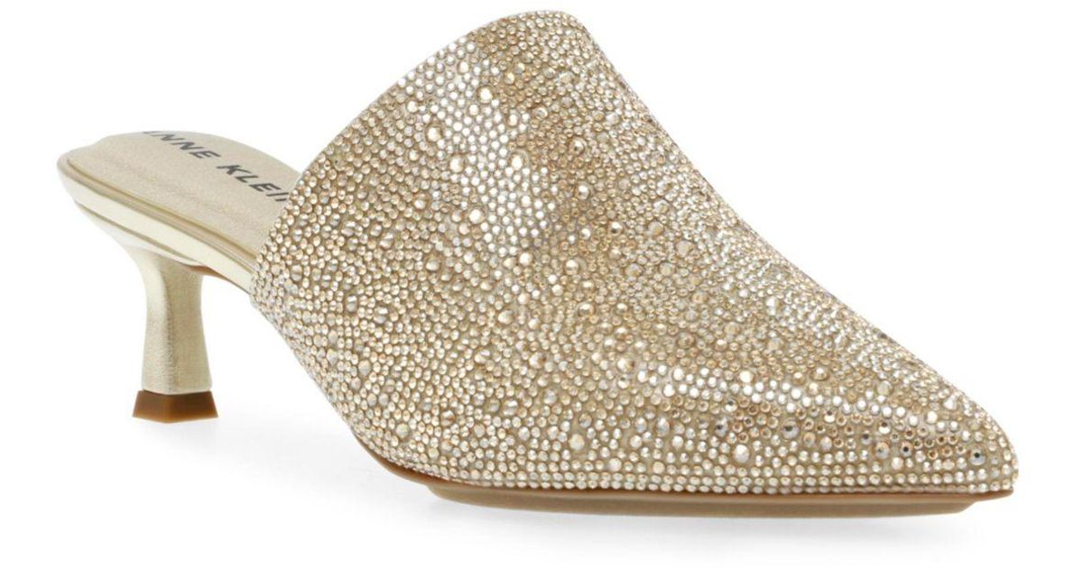 Anne Klein Impress Kitten Heel Evening Mules Lyst