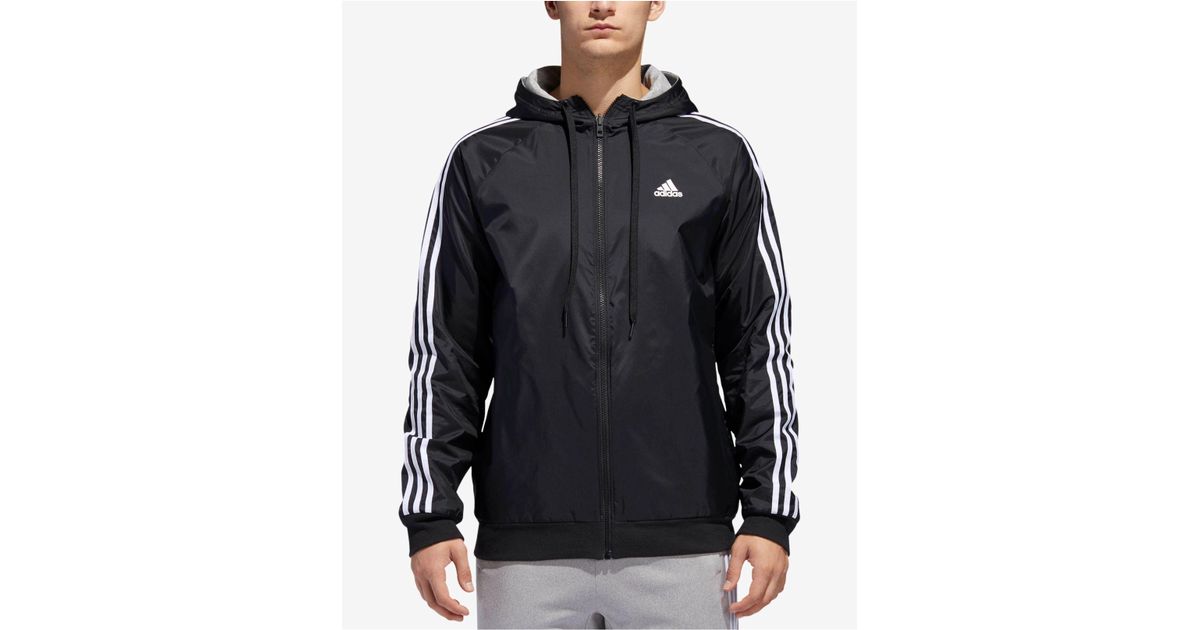 adidas Synthetic Reversible Hooded Jacket in Black for Men | Lyst
