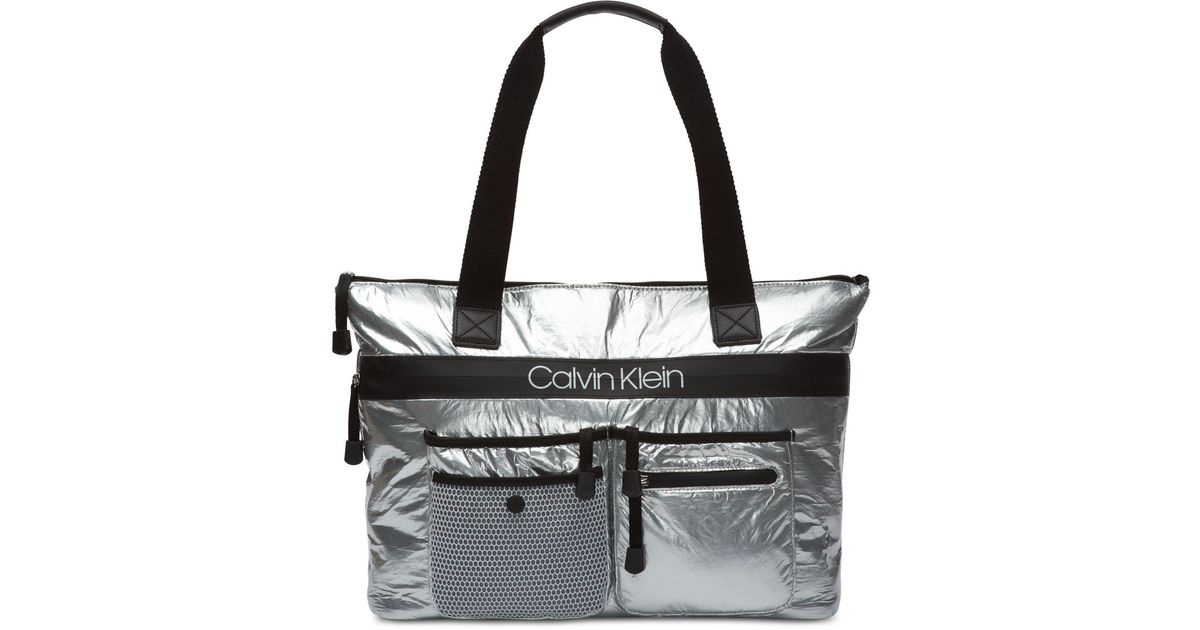 calvin klein tabbie nylon tote