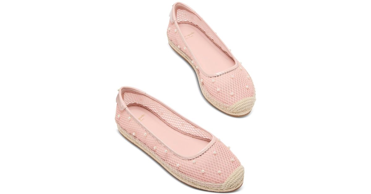 Kate Spade Pearl Fishnet Espadrille Flats in Pink | Lyst