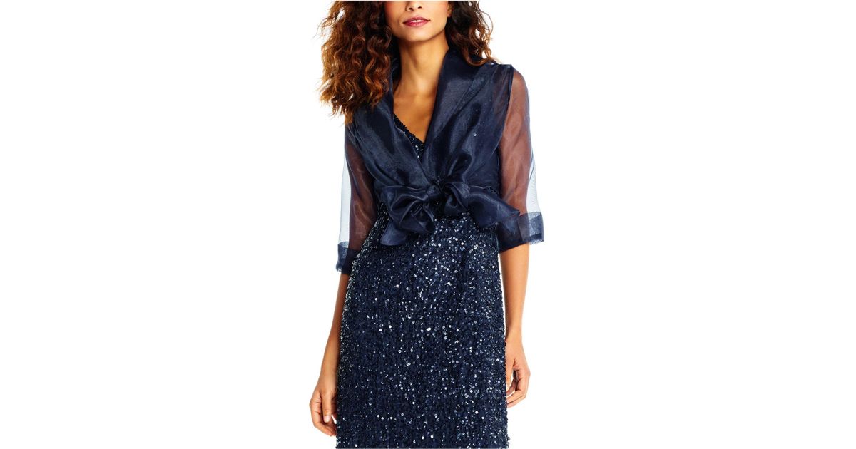 adrianna papell organza wrap jacket