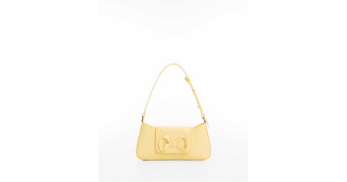Mango Bow Detail Shoulder Bag in Metallic Lyst
