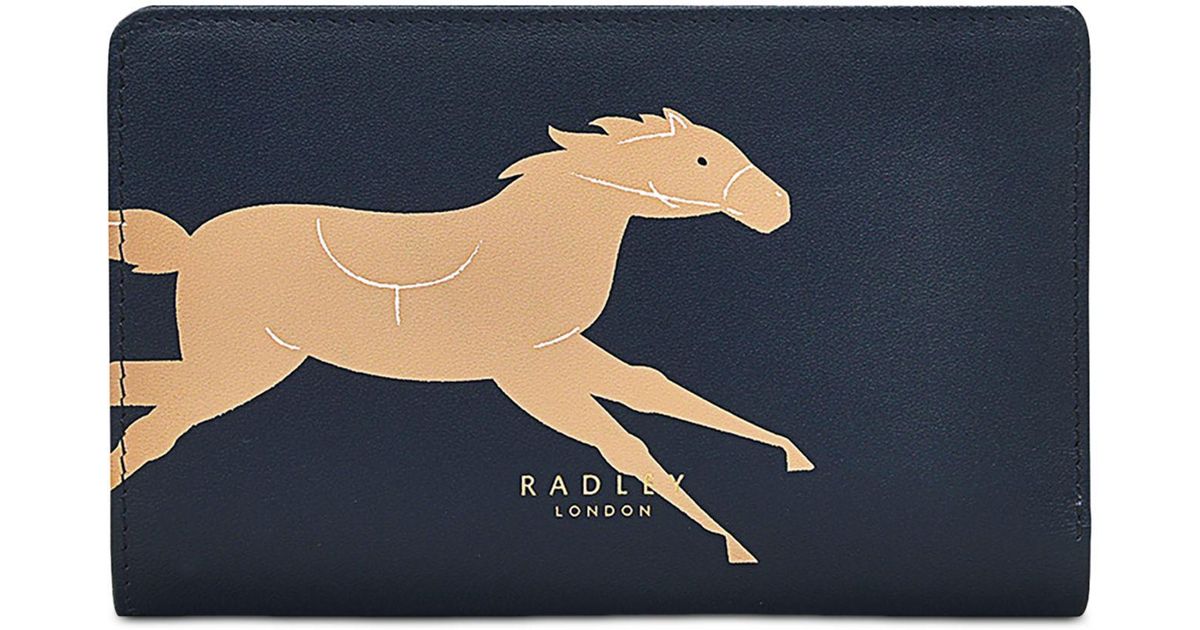 Radley Kentucky Derby 23 Medium Bifold Leather Wallet in Blue Lyst