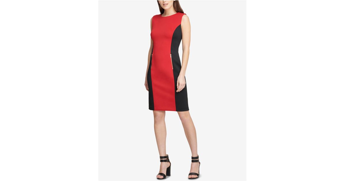 macy's red and black dress