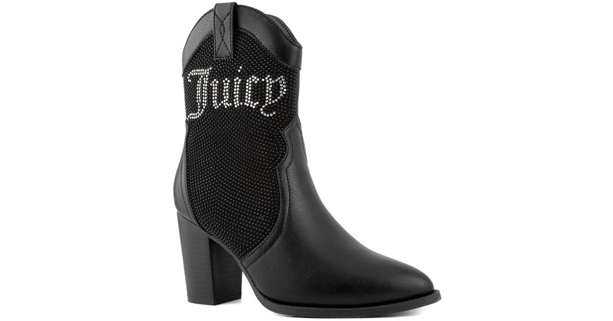 Juicy Couture Rubber Tamra Embellished Western Boots in Black Lyst
