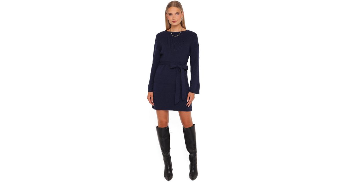 Petal & Pup Lucca Mini Sweater Dress in Blue | Lyst