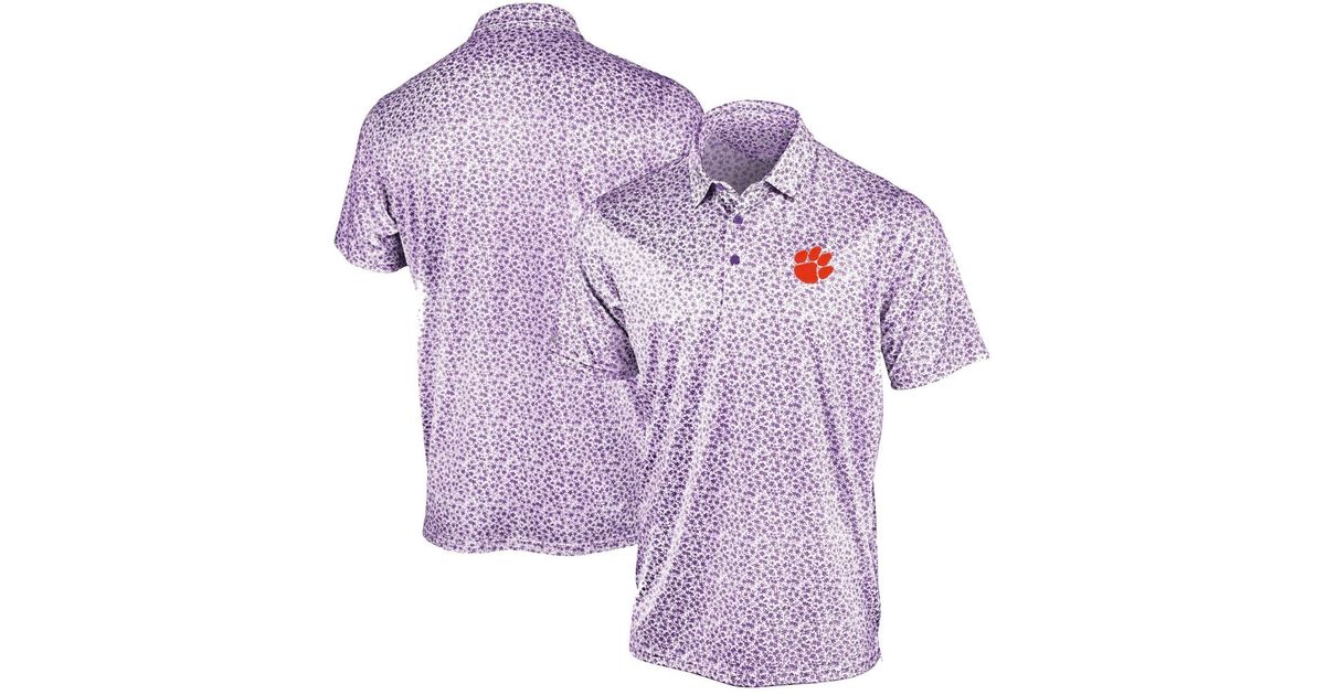 Antigua Clemson Tigers Flourish Polo Shirt in Purple for Men | Lyst