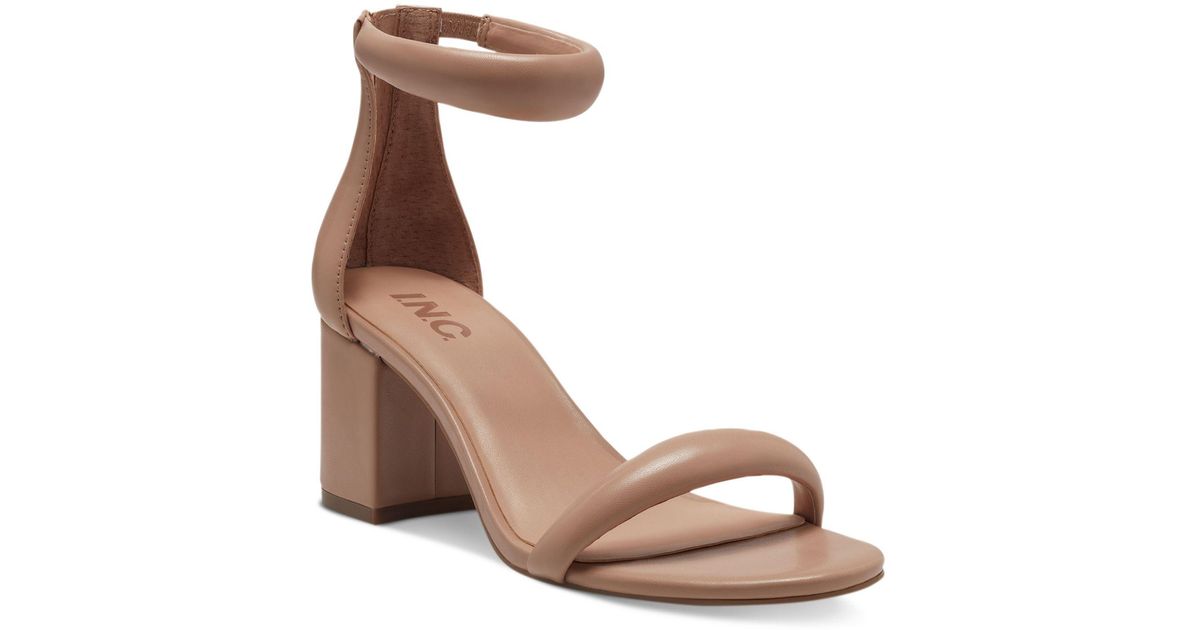 INC International Concepts Synthetic Sassia Blockheel Sandals, Created