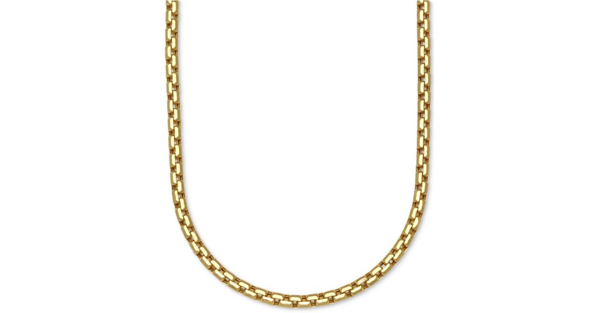 Macy's Large Rounded Boxlink 22" Chain Necklace (33/8mm) In 14k Gold
