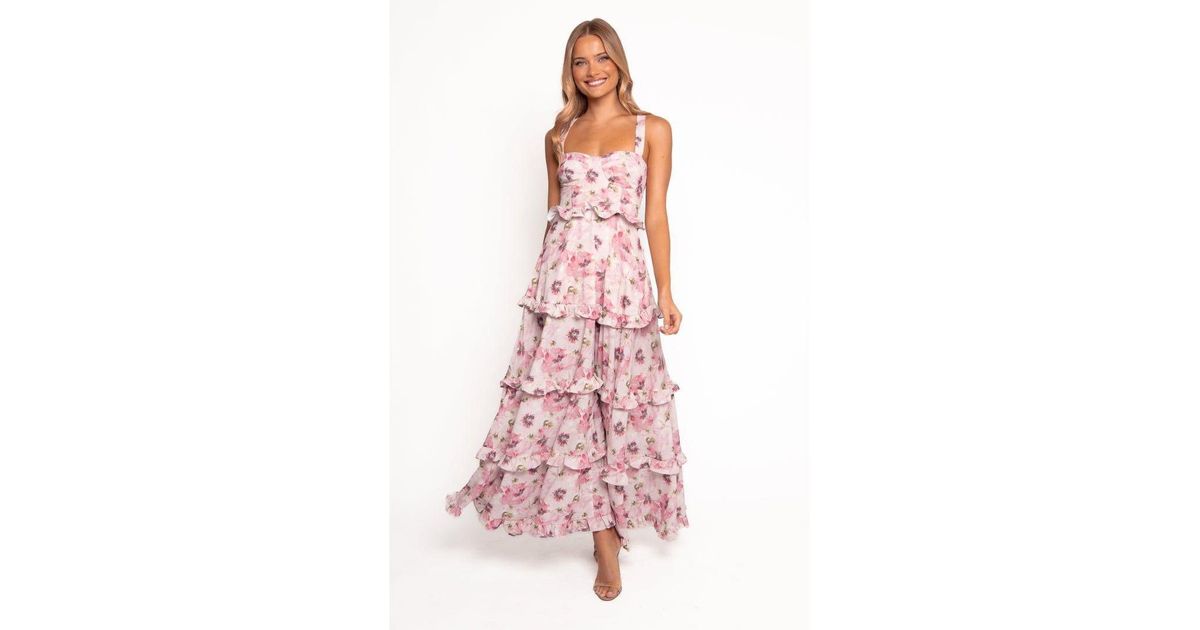Petal & Pup Lillee Tiered Maxi Dress in Pink | Lyst