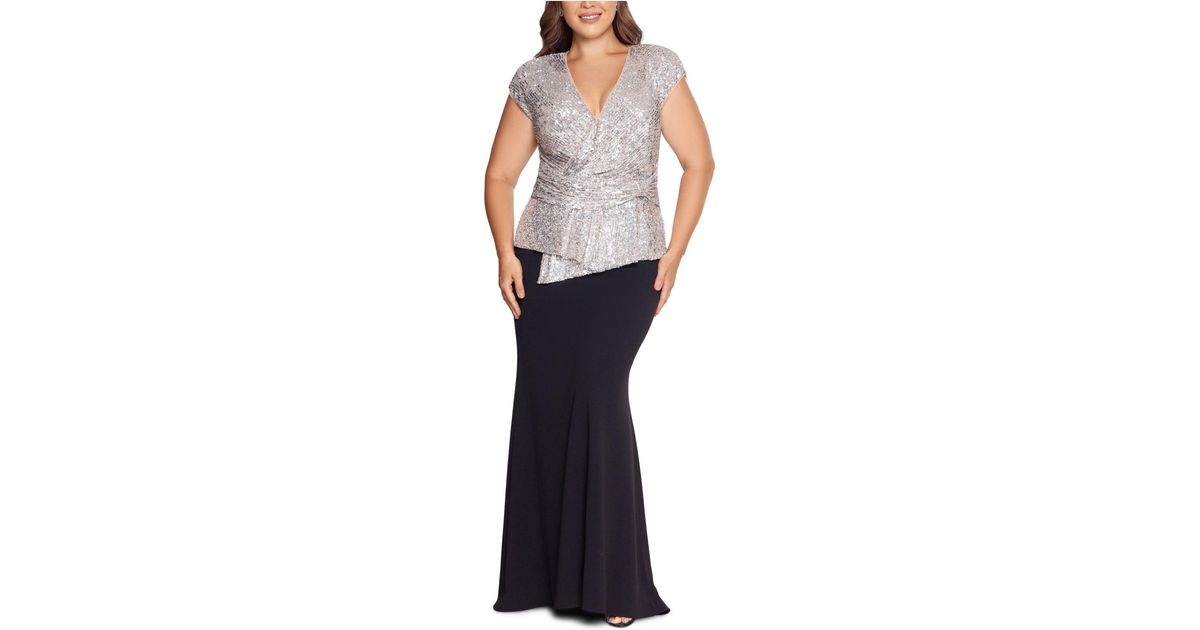 plus size silver top
