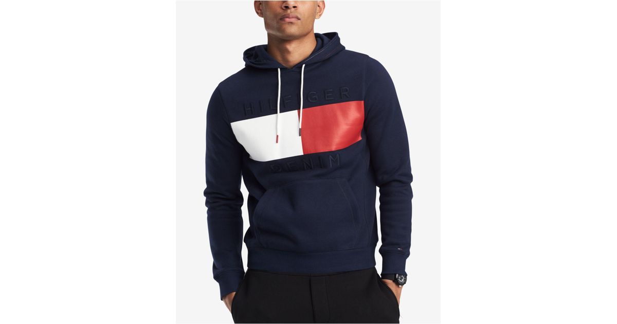 tommy hilfiger brooks logo print hoodie