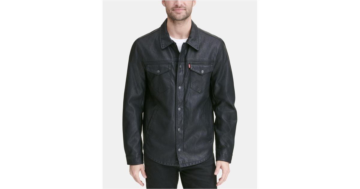 Levi's Faux Leather Shirt Jacket in 