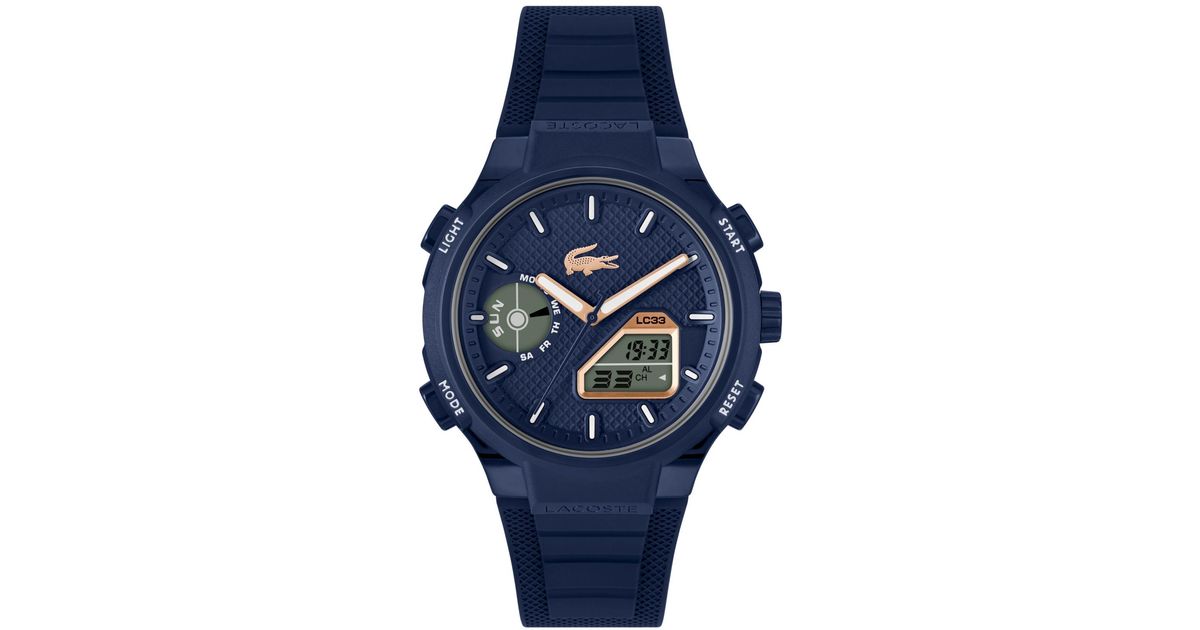 Lacoste Lc33 Midnight Silicone Strap Watch in Blue for Men | Lyst