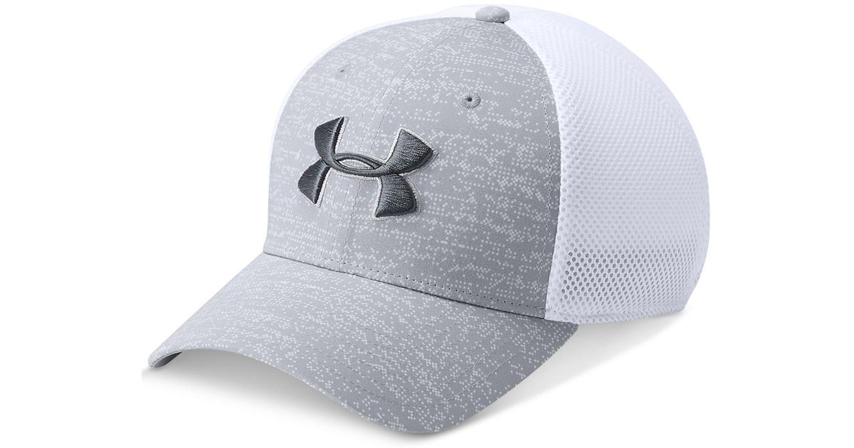 Under Armour Classic Colorblocked Mesh Fitted Hat in Gray for Men | Lyst