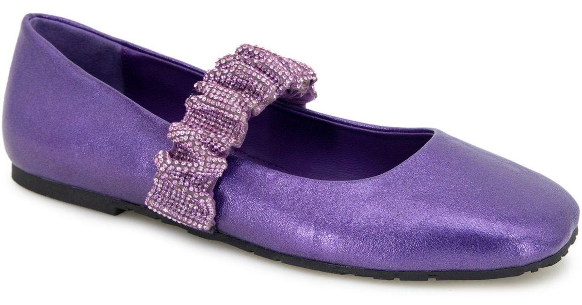 Kenneth Cole Reaction Elina Jewel Ballet Flats in Purple | Lyst