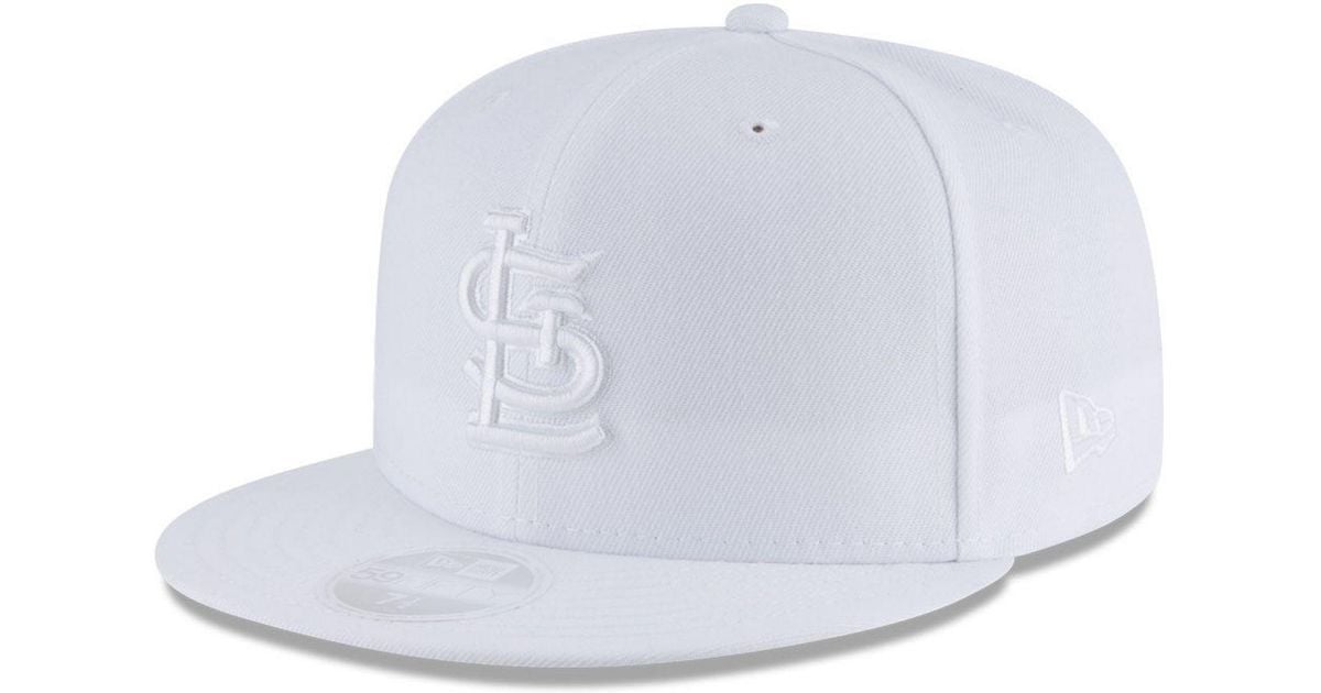 KTZ St. Louis Cardinals White Out 59fifty Fitted Cap for Men