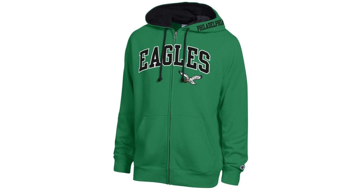 Champion Kelly Green/black Philadelphia Eagles Full-zip Hoodie for Men ...